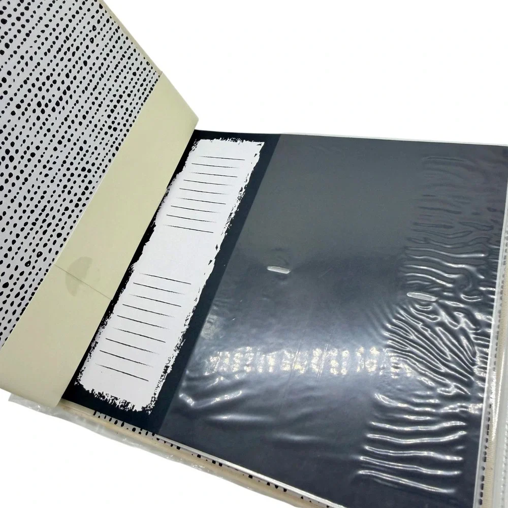 C.R. Gibson Inked Post Bound Photo Album Holds 100 4x6 Photos Canvas New